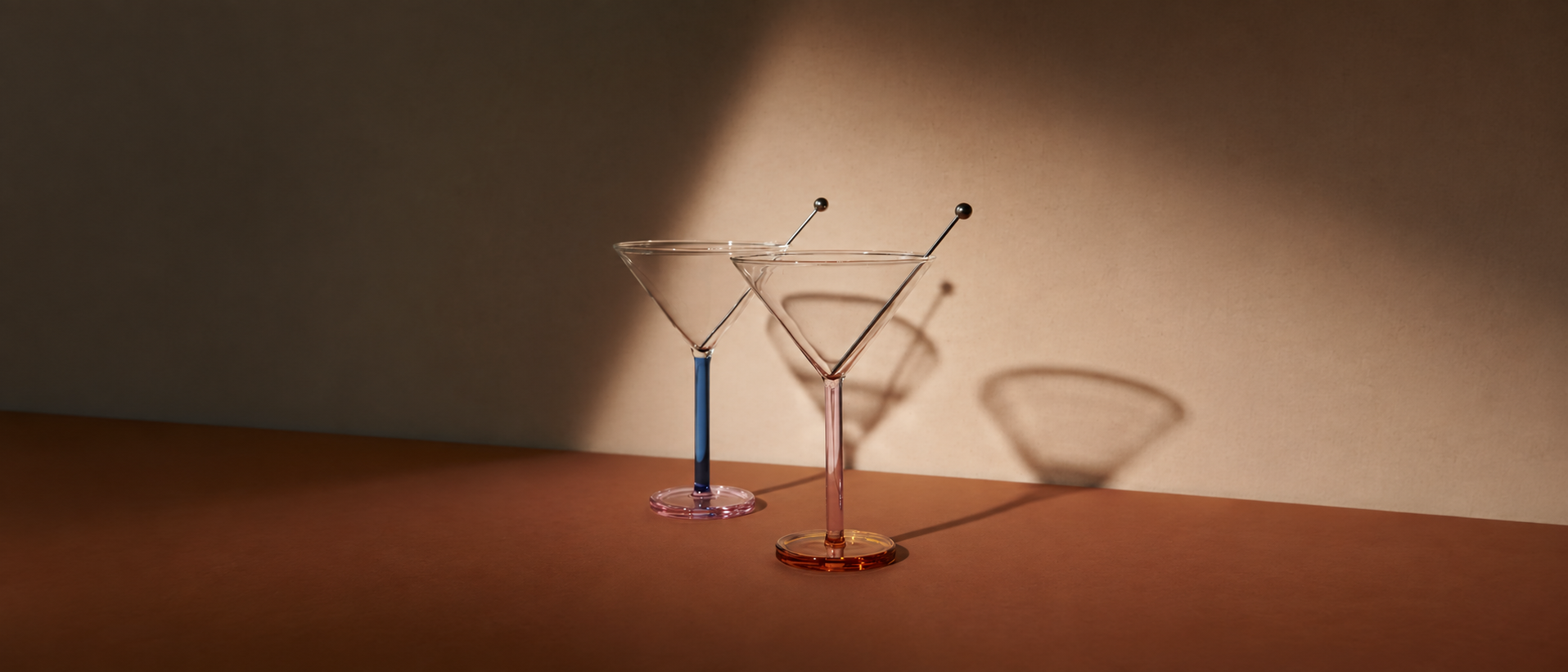 Glassware arranged for everyday dining