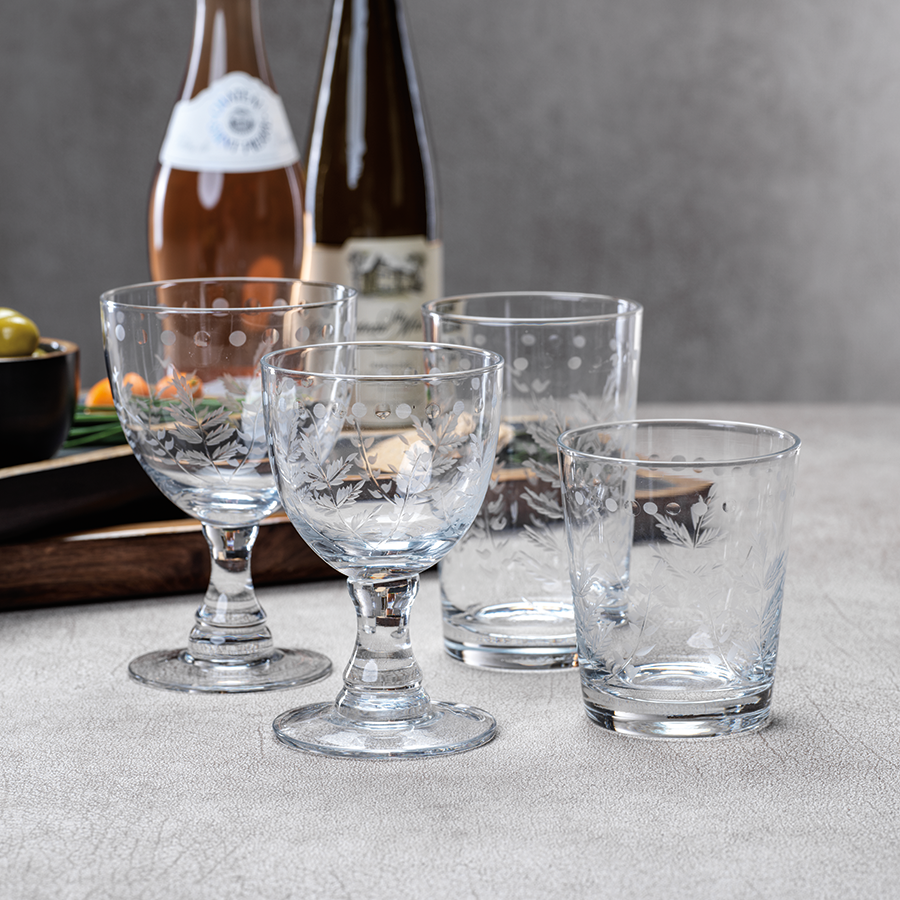 Leaf Pattern Glassware Set of 4 - Image 2