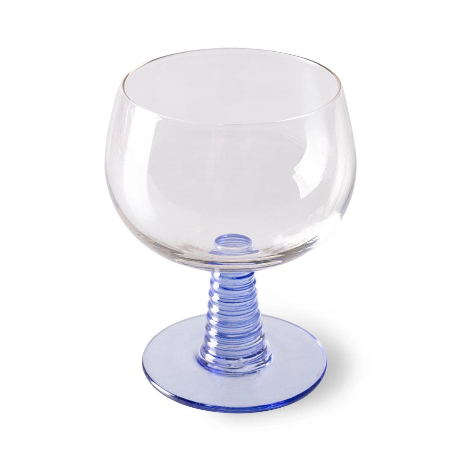 Blue Low Stem Wine Glass - Image 2